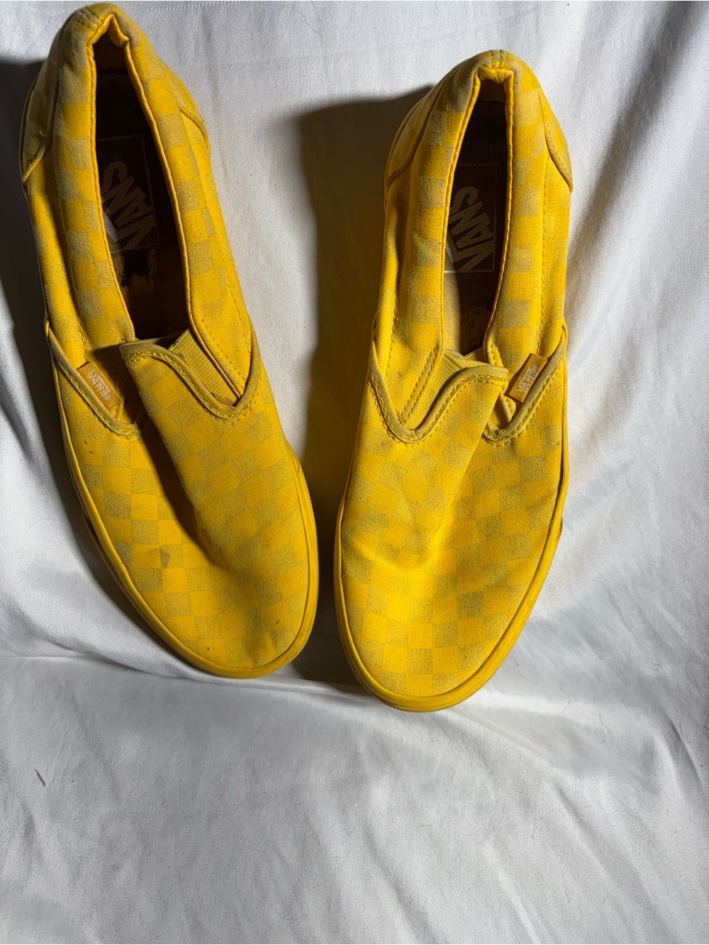 Vans Slip-On Checkerboard Sneakers - Yellow